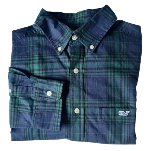 Vineyard Vines Men's Blackwatch Plaid Long Sleeve Shirt Small NEW NWT
